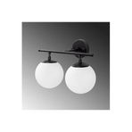 Amber LED Pütürlü Siyah Metal Aplik Duvar Lambası E14 Uyumlu 36x16x24 cm Yatak Odası ve Oturma Odası, Siyah-10745