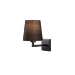 Amber LED Pütürlü Siyah Metal Aplik Duvar Lambası E27 18x24x30 cm Oturma Odası Aydınlatma, Siyah-4658