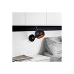 Amber LED Pütürlü Siyah Metal Aplik E14 Soketli 15x23x25 cm Yatak Odası Duvar Lambası, Siyah-660