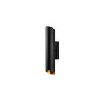 Amber LED Pütürlü Siyah Metal Aplik E14 Uyumlu 12x8x40 cm Oturma Odası Duvar Aydınlatma, Siyah-11820