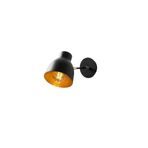 Amber LED Pütürlü Siyah Metal Aplik E27 Duvar Aydınlatma 15x38x20 cm Oturma Odası, Siyah-3091
