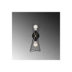 Amber LED Pütürlü Siyah Metal Aplik E27 Duvar Aydınlatma 16x16x48 cm Oturma Odası, Siyah-3295