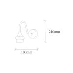 Amber LED Pütürlü Siyah Metal Aplik E27 Duvar Lambası 10x31x21 cm Yatak Odası ve Salon Aydınlatma, Siyah-3191