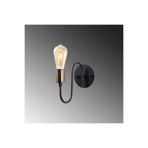 Amber LED Pütürlü Siyah Metal Aplik E27 Duvar Lambası 12x20x26 cm Salon Antre Aydınlatma, Siyah-11520