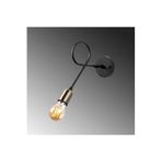 Amber LED Pütürlü Siyah Metal Aplik E27 Duvar Lambası 12x31x25 cm Oturma Odası Aydınlatma, Siyah-10865