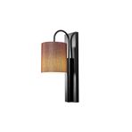 Amber LED Pütürlü Siyah Metal Aplik E27 Duvar Lambası 14x20x42 cm Oturma Odası Aydınlatma, Siyah-3462