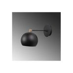 Amber LED Pütürlü Siyah Metal Aplik E27 Duvar Lambası 15x28x21 cm Oturma Odası Aydınlatma, Siyah-709