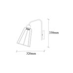 Amber LED Pütürlü Siyah Metal Aplik E27 Duvar Lambası 15x32x33 cm Oturma Odası Aydınlatma, Siyah-6005