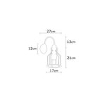 Amber LED Pütürlü Siyah Metal Aplik E27 Duvar Lambası 17x21x36 cm Salon Yatak Odası Aydınlatma, Siyah-1099