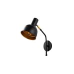 Amber LED Pütürlü Siyah Metal Aplik E27 Duvar Lambası 17x37x40 cm Oturma Odası Aydınlatma, Siyah-183BLACK