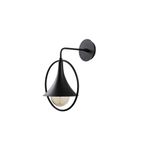 Amber LED Pütürlü Siyah Metal Aplik E27 Duvar Lambası 25x29x38 cm Salon ve Koridor Aydınlatma, Siyah-124