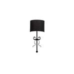 Amber LED Pütürlü Siyah Metal Aplik E27 Duvar Lambası 28x15x57 cm Oturma Odası Aydınlatma, Siyah-6980