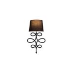 Amber LED Pütürlü Siyah Metal Aplik E27 Duvar Lambası 28x15x62 cm Oturma Odası Aydınlatma, Siyah-6986