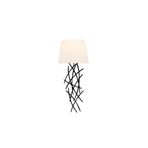 Amber LED Pütürlü Siyah Metal Aplik E27 Duvar Lambası 28x15x72 cm Oturma Odası Aydınlatma, Siyah-6988