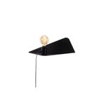 Amber LED Pütürlü Siyah Metal Aplik E27 Duvar Lambası 50x21x16 cm Salon Aydınlatma, Siyah-BLACK