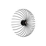 Amber LED Pütürlü Siyah Metal Aplik E27 Duvar Lambası 56x16x56 cm Salon Aydınlatma, Siyah-M