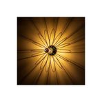 Amber LED Pütürlü Siyah Metal Aplik E27 Duvar Lambası 58x12x58 cm Oturma Odası Aydınlatma, Siyah-BLACK