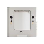 Amber LED Pütürlü Siyah Metal Aplik E27 Duvar Lambası 6x12x27 cm Yatak Odası ve Oturma Odası Aydınlatma, Siyah-887
