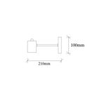 Amber LED Pütürlü Siyah Metal Aplik E27 Duvar Lambası 6x21x8 cm Oturma Odası Aydınlatma, Siyah-6951