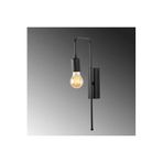 Amber LED Pütürlü Siyah Metal Aplik E27 Duvar Lambası 6x22x42 cm Yatak Odası ve Oturma Odası Aydınlatma, Siyah-3502