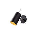 Amber LED Pütürlü Siyah Metal Aplik E27 Duvar Lambası 9x22x23 cm Oturma Odası Aydınlatma, Siyah-6381