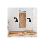 Amber LED Pütürlü Siyah Metal Aplik E27 Uyumlu 14x24x24 cm Oturma Odası Duvar Lambası, Siyah-13090