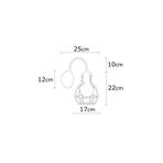 Amber LED Pütürlü Siyah Metal Aplik E27 Uyumlu 17x25x30 cm Mutfak Duvar Aydınlatma, Siyah-1160