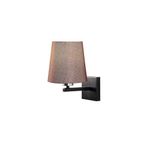 Amber LED Pütürlü Siyah Metal Aplik E27 Uyumlu 18x22x28 cm Oturma Odası Duvar Lambası, Siyah-4663