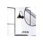 Amber LED Pütürlü Siyah Metal Aplik E27 Uyumlu 27x27x36 cm Salon Duvar Lambası, Siyah-10840