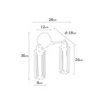Amber LED Pütürlü Siyah Metal Aplik E27 Uyumlu 28x18x30 cm Oturma Odası Duvar Aydınlatma, Siyah-1023