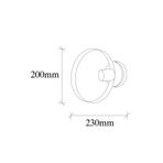 Amber LED Pütürlü Siyah Metal Aplik E27 Uyumlu 4x23x20 cm Oturma Odası Duvar Lambası, Siyah-3931