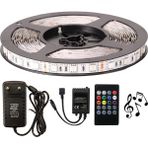Amber LED Rgb Şerit LED 5 Metre Tak Çalıştır Sese ve Müziğe Duyarlı Kumanda 5050 3 Çipli