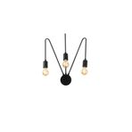 Amber LED Rustik 3'lü Aplik Metal Gövdeli Oturma Odası Aydınlatma E27 Uyumlu, Siyah-3275