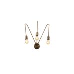 Amber LED Rustik 3'lü Aplik Parlak Gold Metal Gövde E27 Uyumlu, Altın-3276