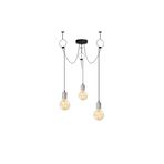 Amber LED Rustik 3'lü Tepsi Sarkıt Pütürlü Siyah Metal Gövde E27 Uyumlu, Siyah-6836
