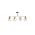 Amber LED Şık Camlı 4'lü Plafönyer Modern Aydınlatma Yatak Odası ve Oturma Odası için, Bej-10441