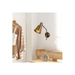 Amber LED Şık Eskitme Metal Aplik E27 Duvar Lambası 14x36x40 cm Yatak Odası ve Oturma Odası, Bej-663