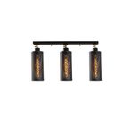 Amber LED Şık Metal 3'lü Plafönyer Antre ve Salon için E27 Uyumlu, Siyah-986