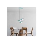 Amber LED Şık Metal Gövdeli 3'lü Tepsi Sarkıt Avize Mutfak ve Salon için E27 Uyumlu, Mavi-TURQUOISE