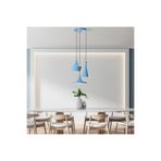 Amber LED Şık Metal Gövdeli 3'lü Tepsi Sarkıt Mavi Yatak Odası ve Salon için E27 Uyumlu, Mavi-LIGHTBLUE
