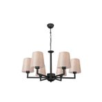 Amber LED Şık Metal Gövdeli 6'lı Abajur Aydınlatma Mutfak ve Oturma Odası için E27 Uyumlu, Siyah-4644
