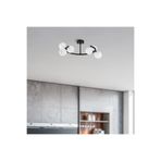 Amber LED Şık Metal Gövdeli 6'lı Plafonyer Salon Aydınlatması E27 Uyumlu, Siyah-14140