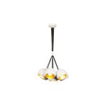 Amber LED Şık Metal Gövdeli 7'Li Tepsi Sarkıt Beyaz, Oturma Odası ve Yatak Odası için E27 Uyumlu, Beyaz-628