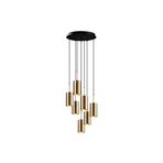 Amber LED Şık Metal Gövdeli 7'Li Tepsi Sarkıt Modern Aydınlatma, Siyah-6391