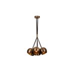 Amber LED Şık Metal Gövdeli 7'Li Tepsi Sarkıt Mutfak ve Salon için E27 Uyumlu, Altın-626