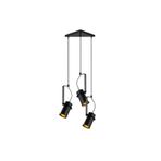 Amber LED Şık Metal Gövdeyle 3'lü Tepsi Sarkıt Aydınlatma Mutfak ve Salon için E27 Uyumlu, Siyah-6311