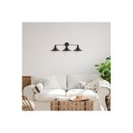 Amber LED Şık Pütürlü Siyah Aplik Duvar Lambası E27 Uyumlu 75x20x27 cm Salon Yatak Odası, Siyah-12185