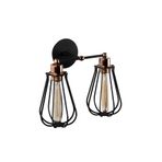 Amber LED Şık Pütürlü Siyah Metal Aplik E27 Duvar Lambası 15x20x32 cm Oturma Odası Aydınlatma, Siyah-1121
