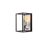 Amber LED Şık Pütürlü Siyah Metal Aplik E27 Duvar Lambası 17x19x28 cm Yatak Odası ve Salon Aydınlatma, Siyah-5561