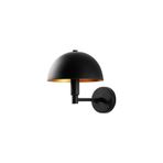 Amber LED Siyah Metal Aplik E27 Duvar Lambası 10x21x16 cm Oturma Odası ve Yatak Odası Aydınlatma, Siyah-14837